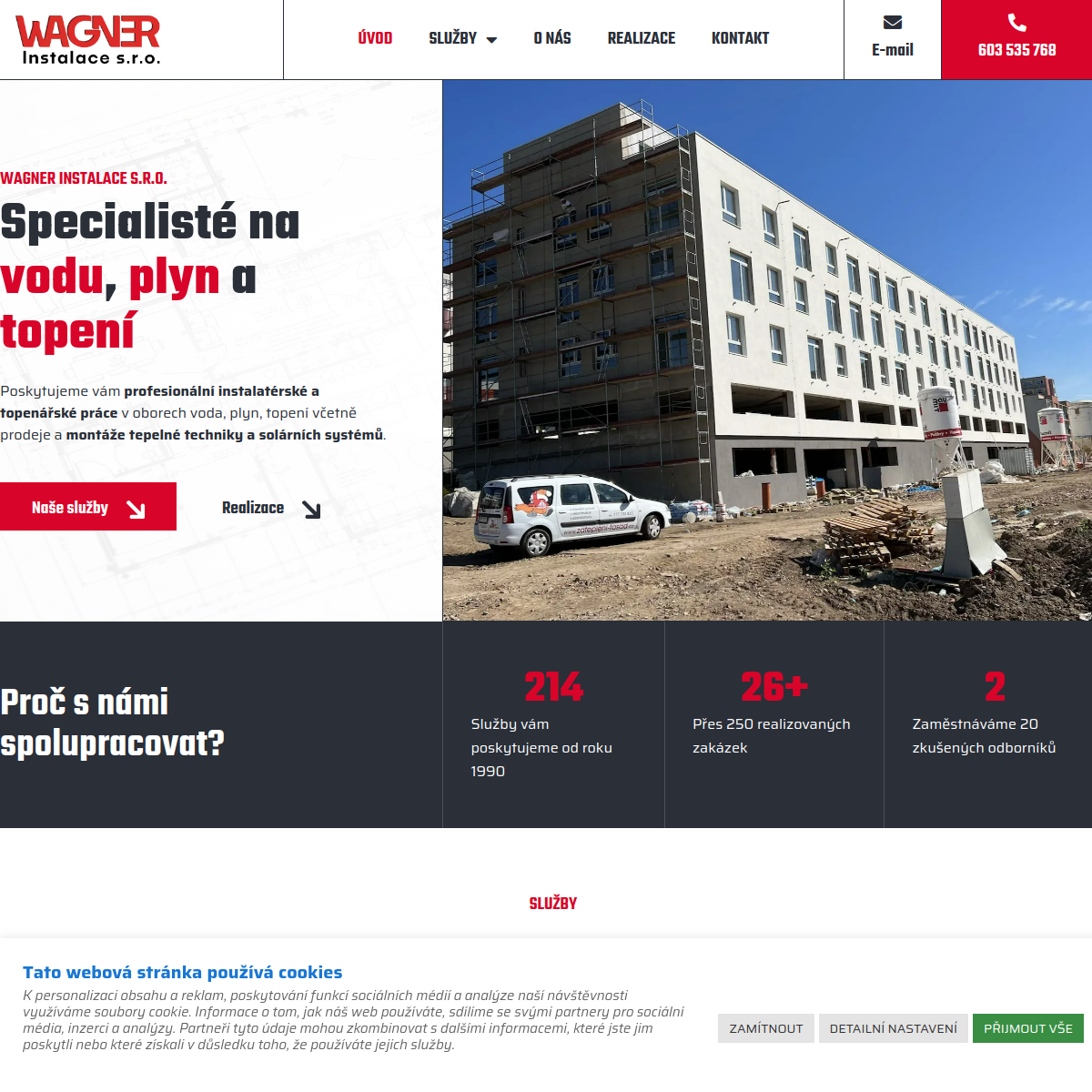 Wagner instalace, s.r.o. website