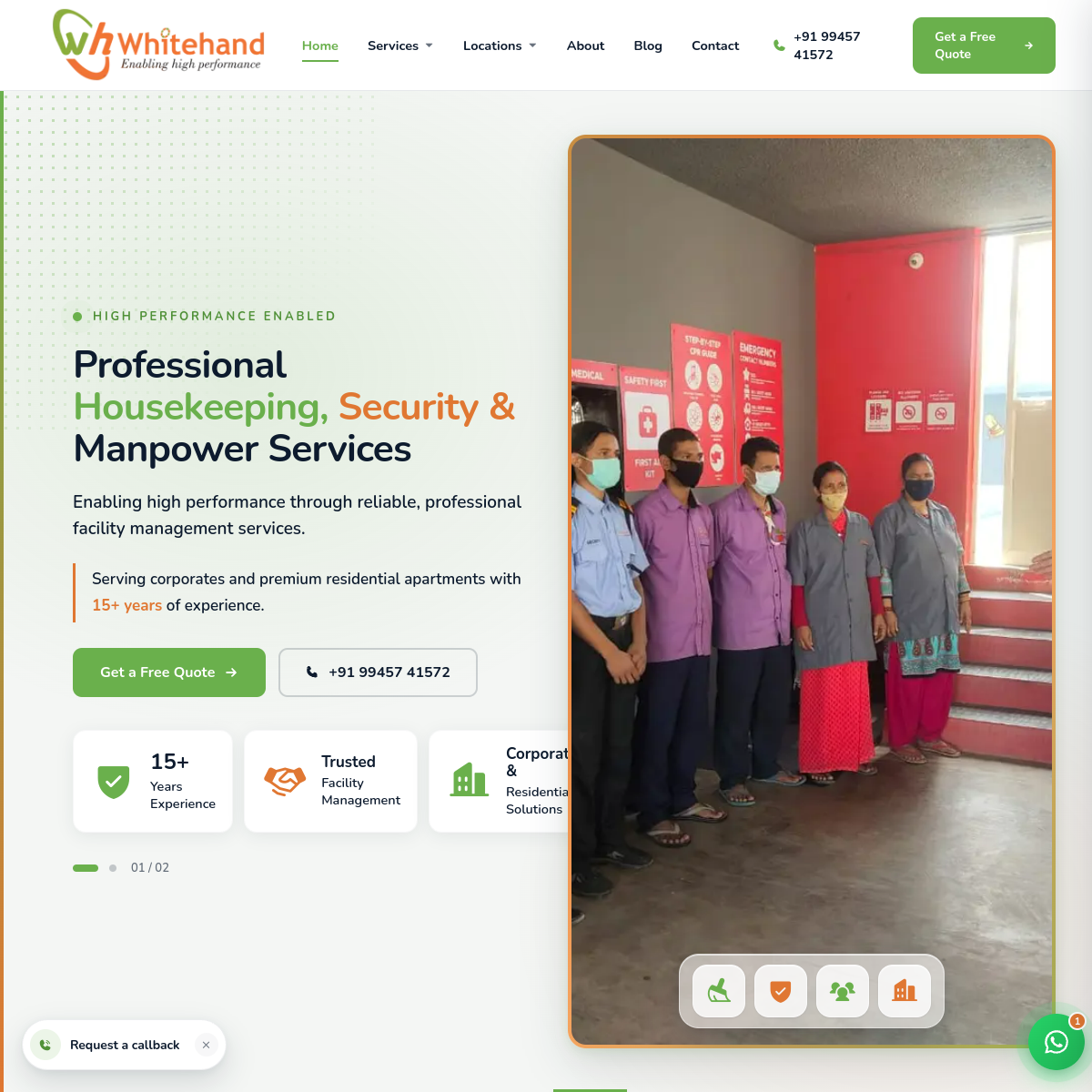 Whitehand Services website screenshot