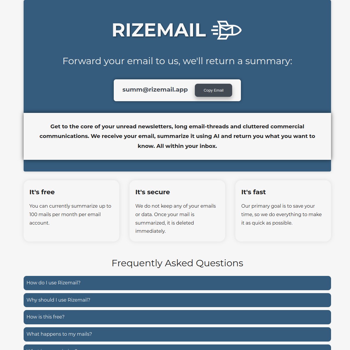 Rizemail screenshot 2