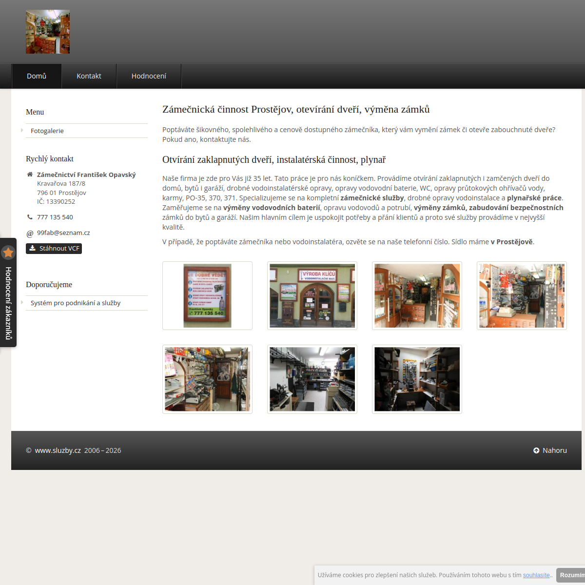 Instalatérské práce František Opavský website