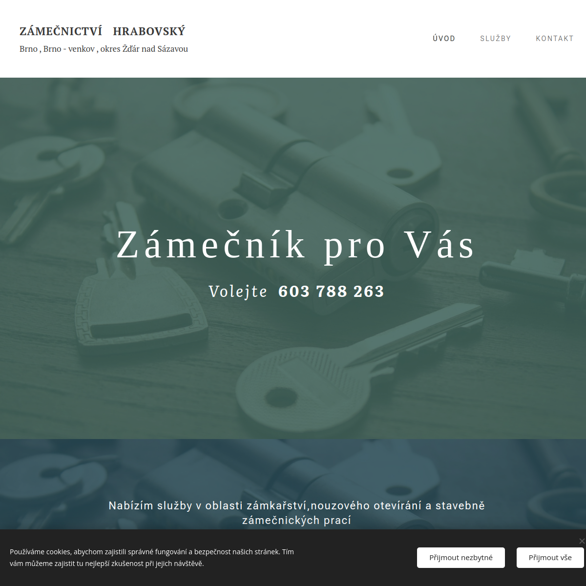 Zámečnictví Hrabovský website