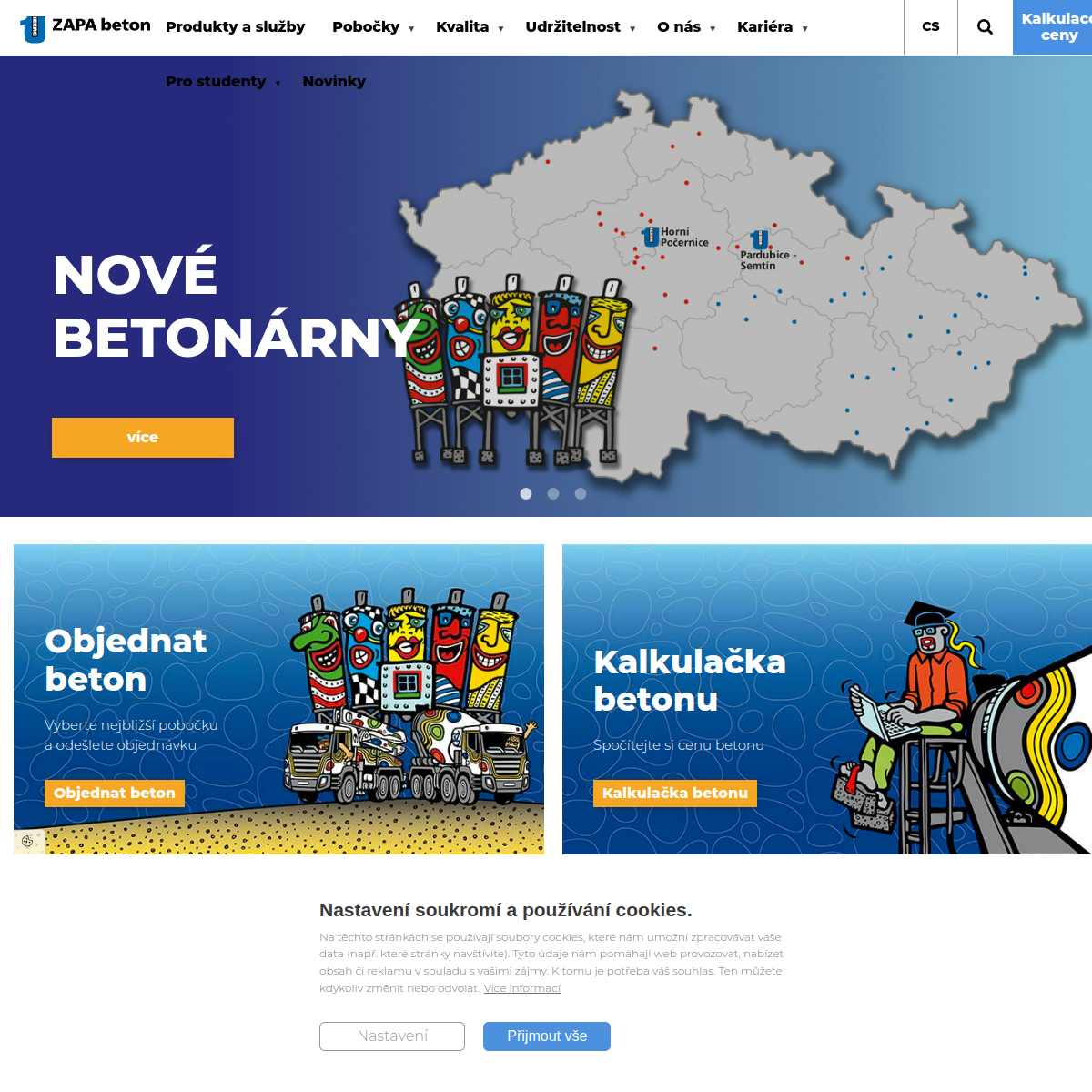 ZAPA beton, a.s. website