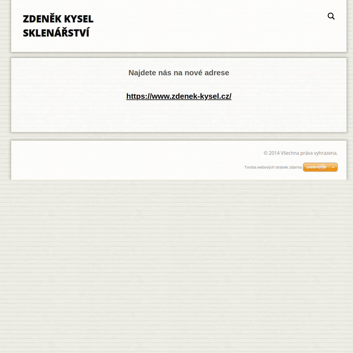 Sklenářství Zdeněk Kysel website