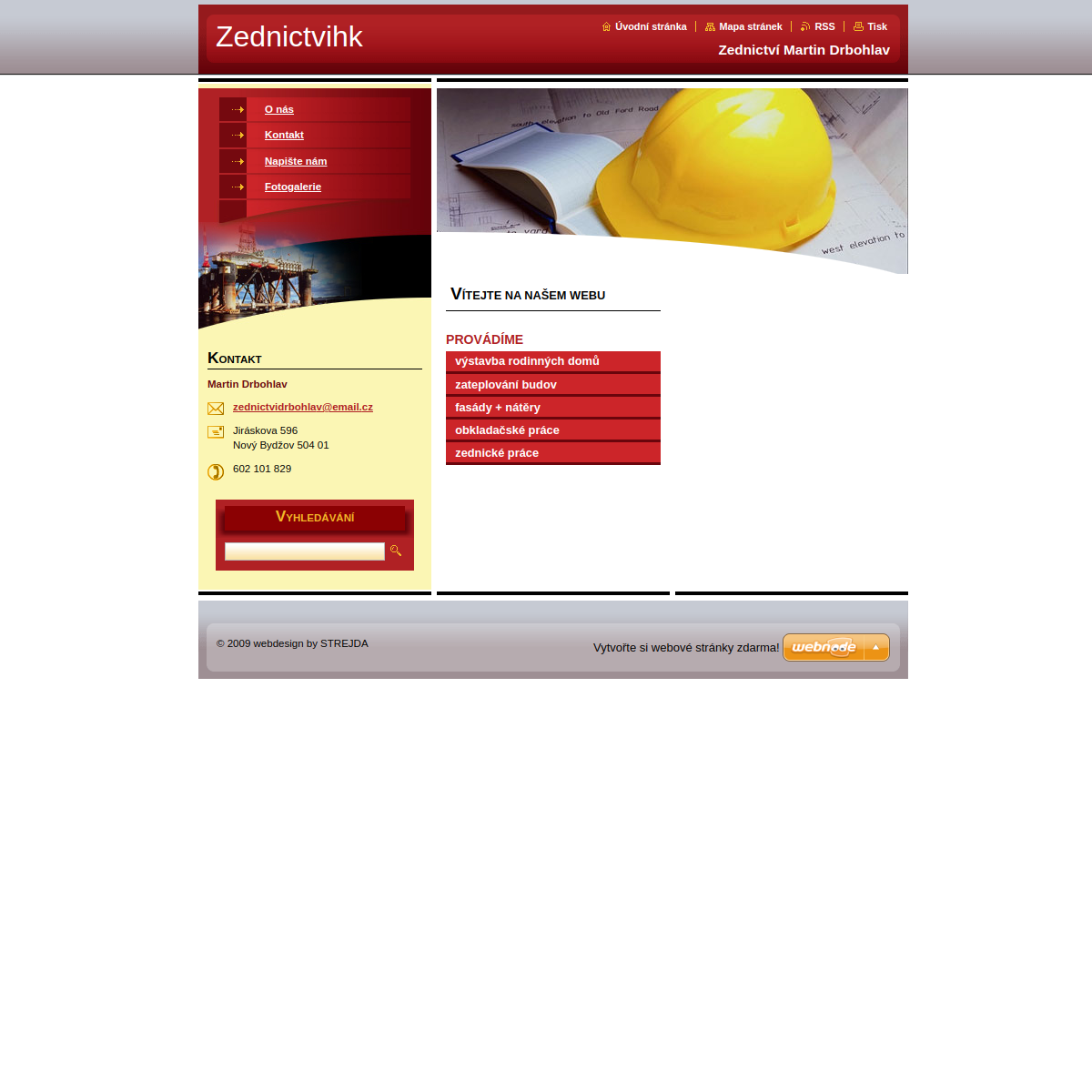 Martin Drbohlav - zednické a obkladačské práce website