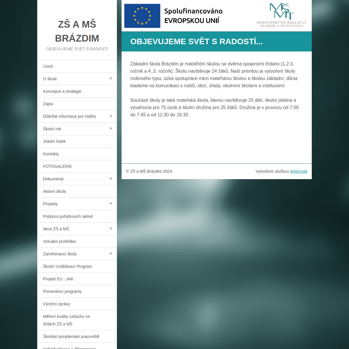 ZŠ a MŠ Brázdim website