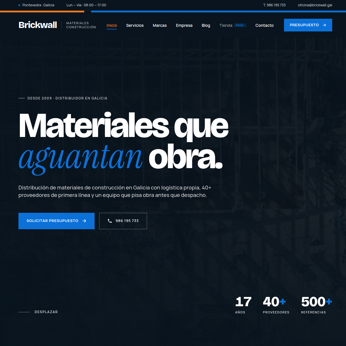 Captura actual de www.brickwall.gal