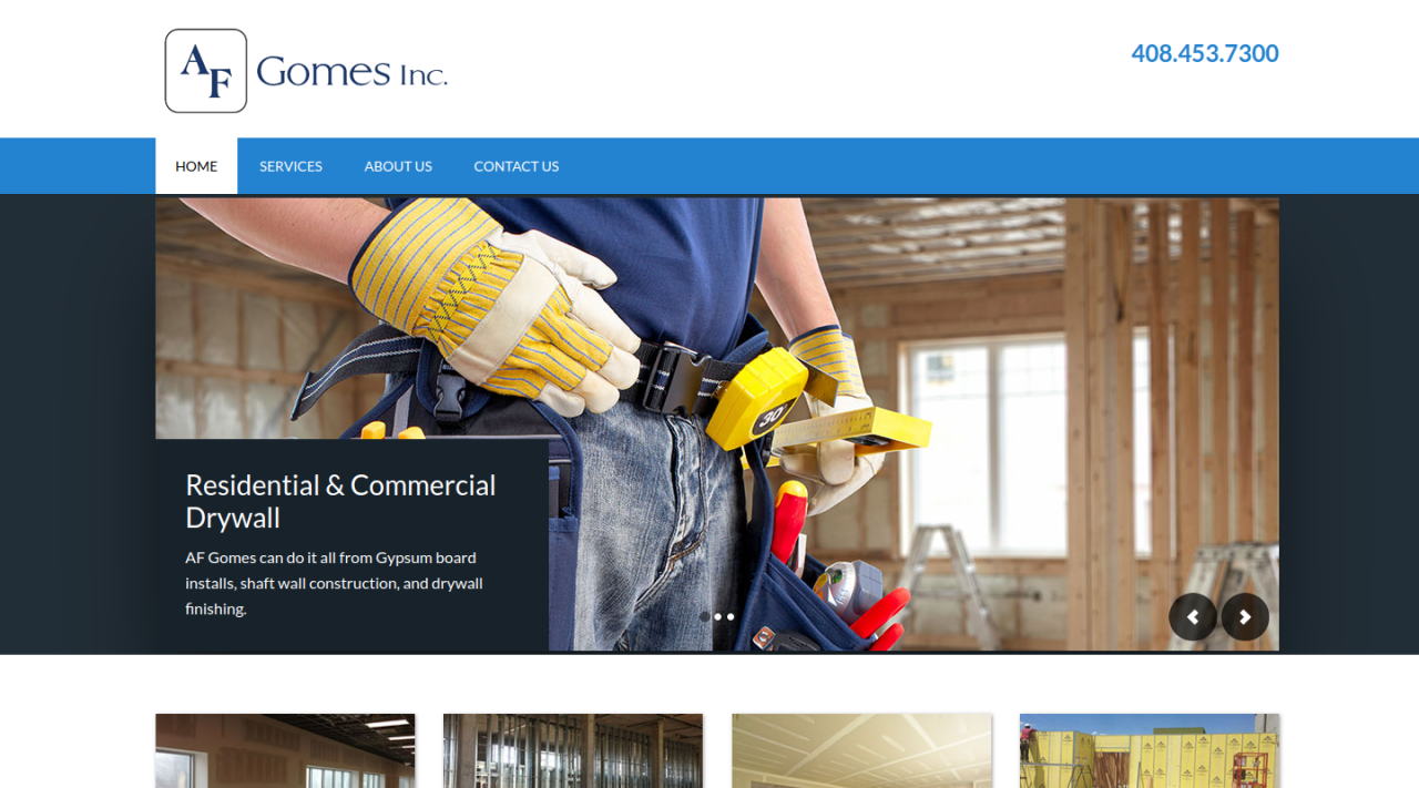 AF Gomes Inc desktop website