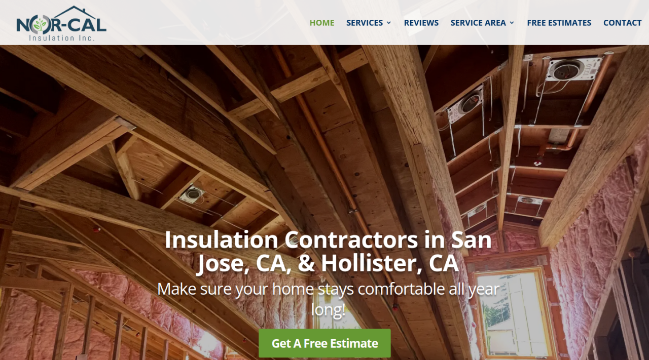 Nor-Cal Insulation desktop website