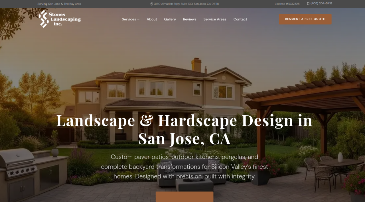Stones Landscaping desktop website