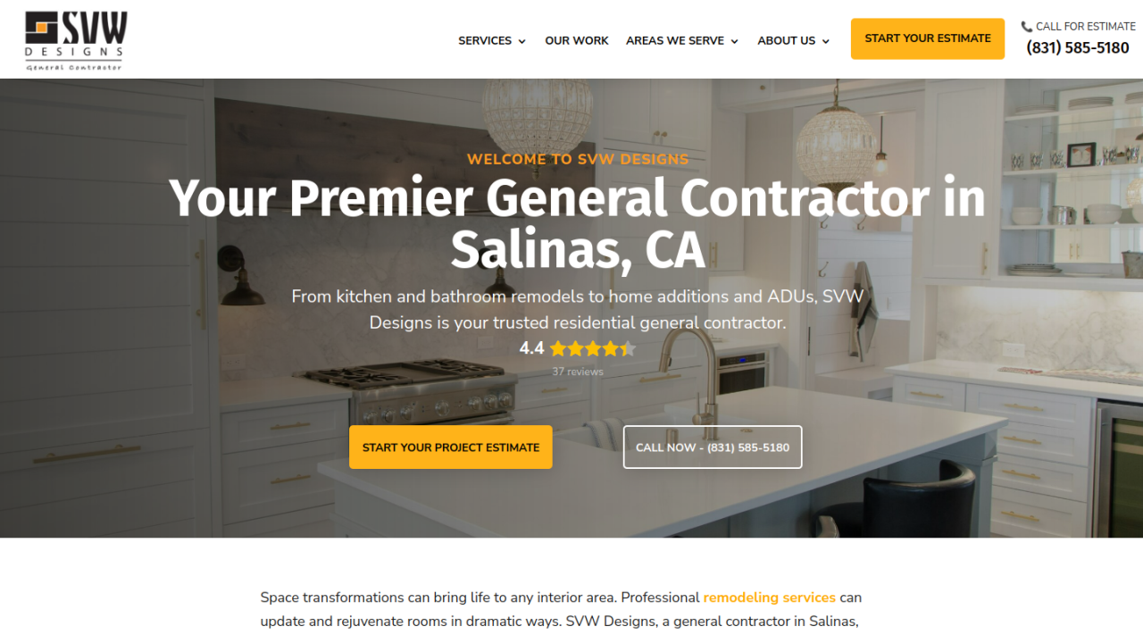 SVW Designs desktop website