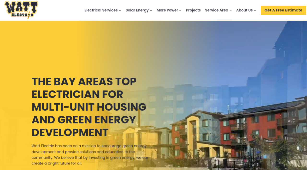 Watt Electric Inc desktop website