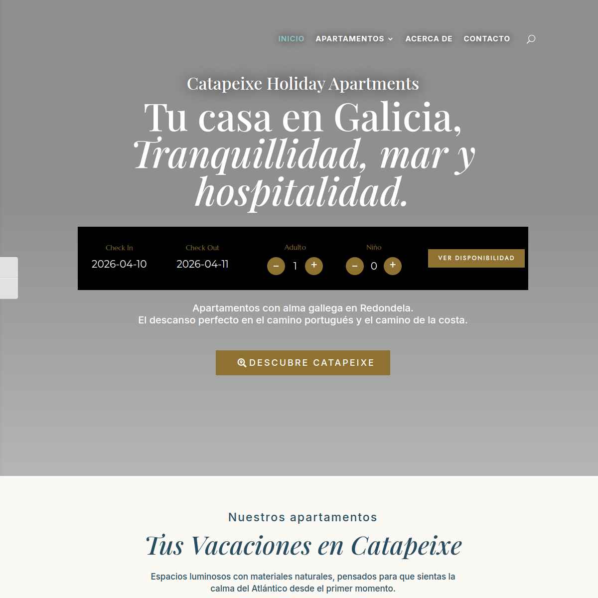 Catapeixe Apartments desktop view - Holiday apartments booking website