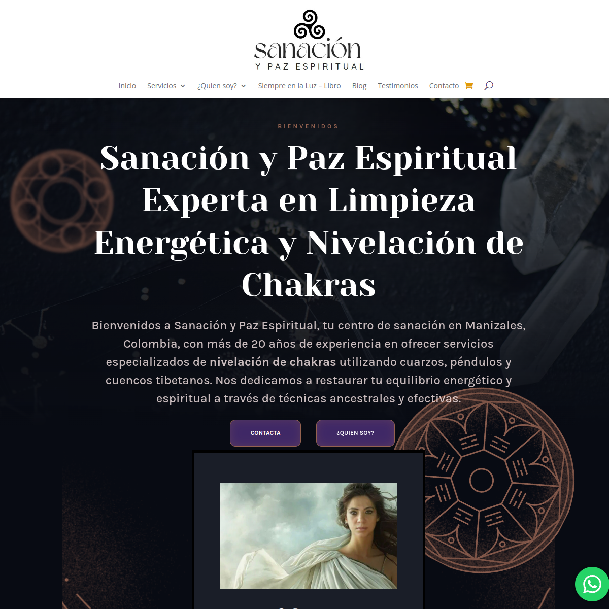 Sanacion y Paz Espiritual desktop view - Wellness and spiritual healing website