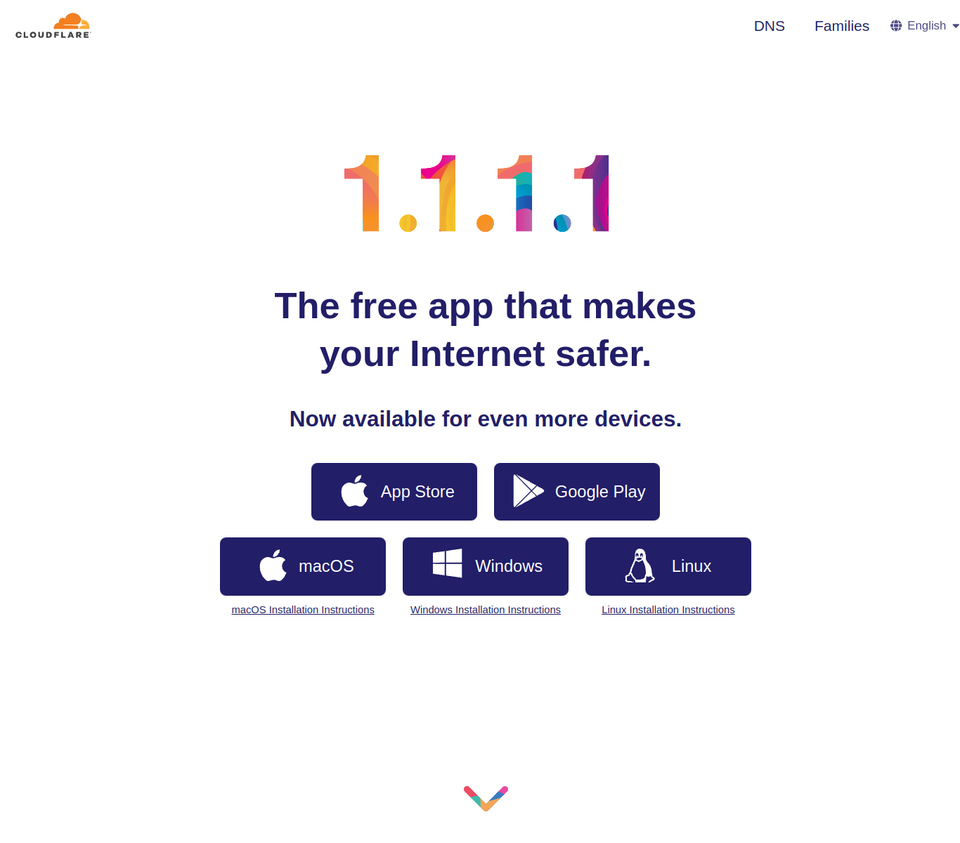 Скриншот сайта 1.1.1.1 — версия для компьютера