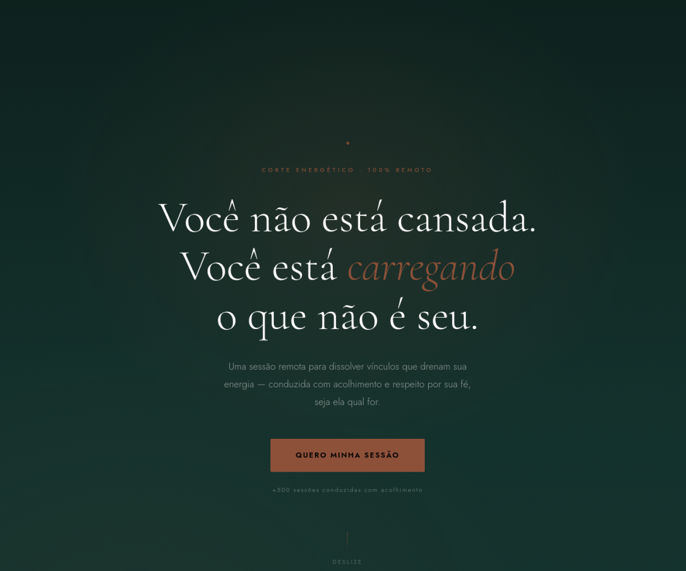Captura de tela do site institucional Corte Energético, desenvolvido pela WP Consultoria