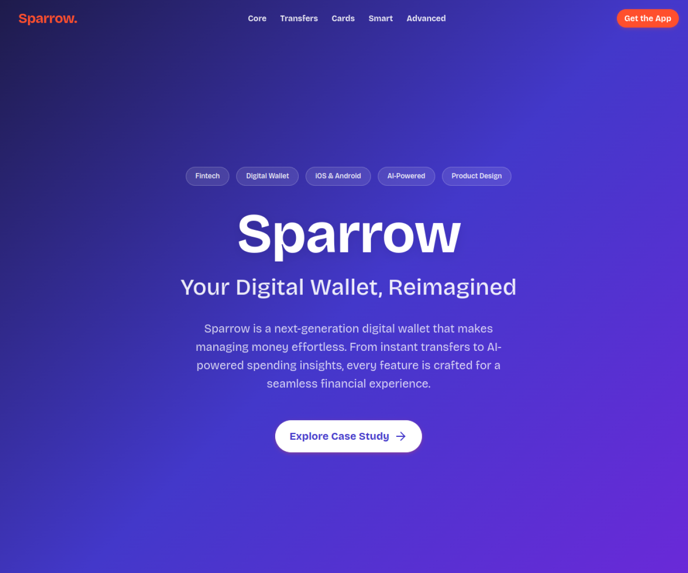 Sparrow — Digital Wallet — live product screenshot