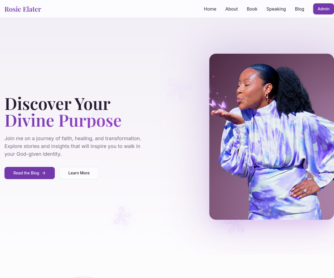 Rosie Elater author website preview