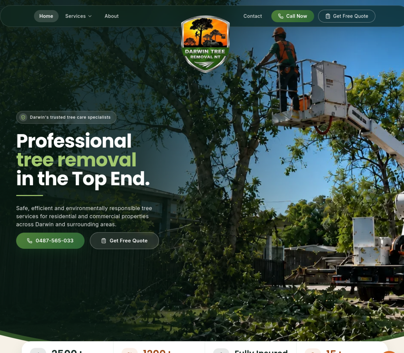 The Darwin Tree Removal NT home page as it looks today.