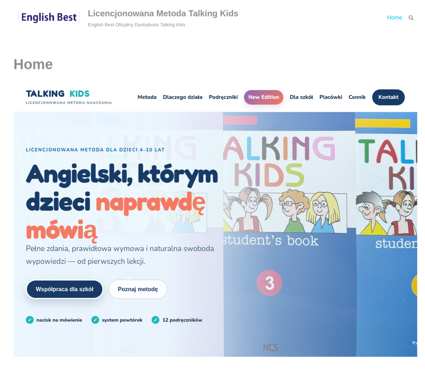 Strona internetowa Talking Kids zaprojektowana przez Computer Best