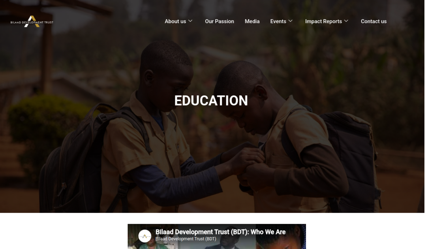 Bilaad Development Trust homepage