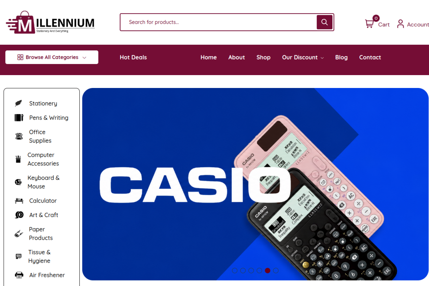 Millennium website developed by Metrosoft IT