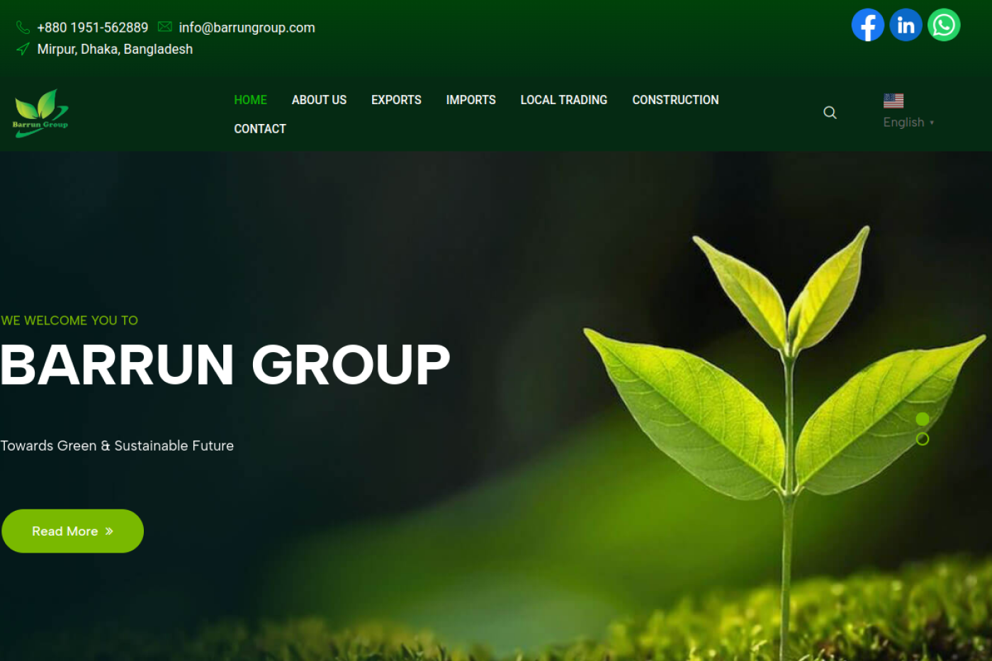 Barrun Group corporate website developed by Metrosoft IT