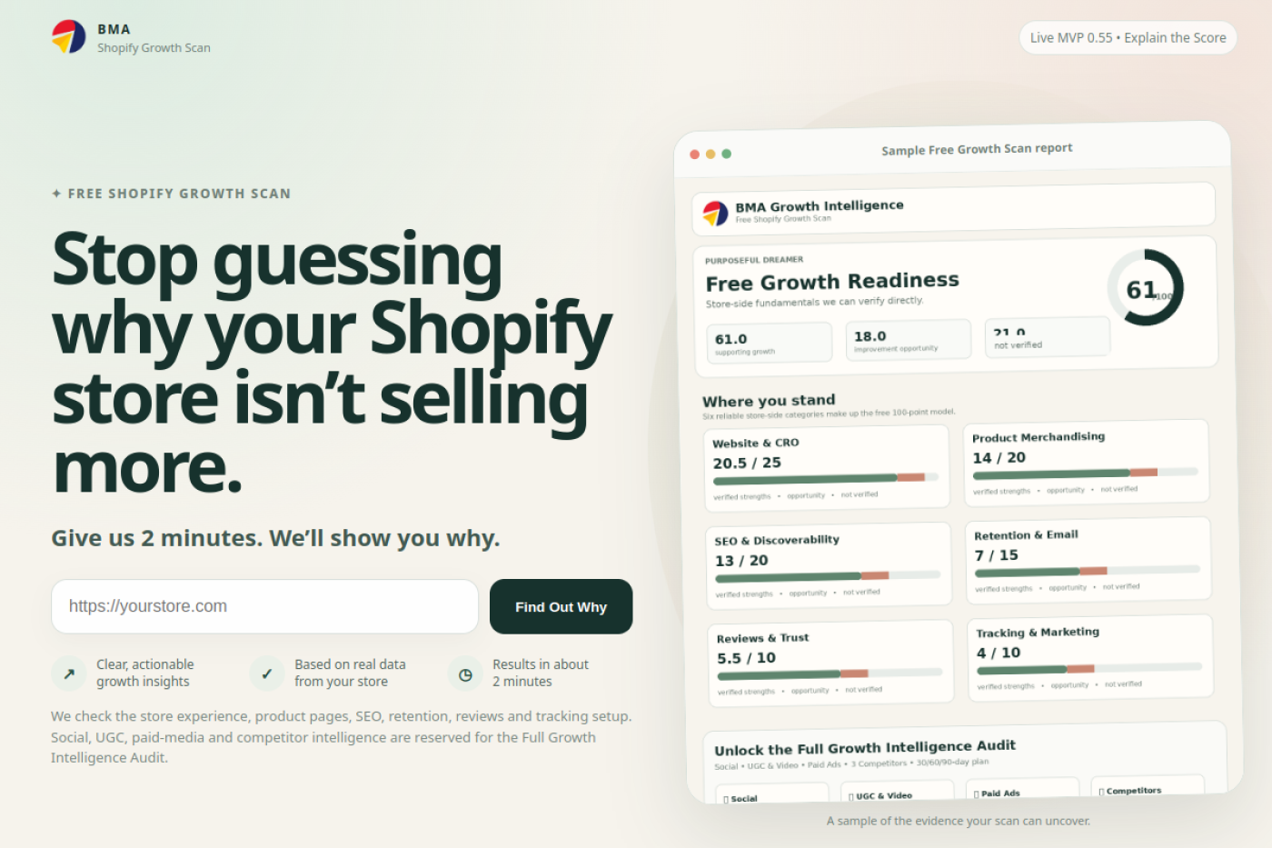 BMA Shopify Growth Intelligence tool