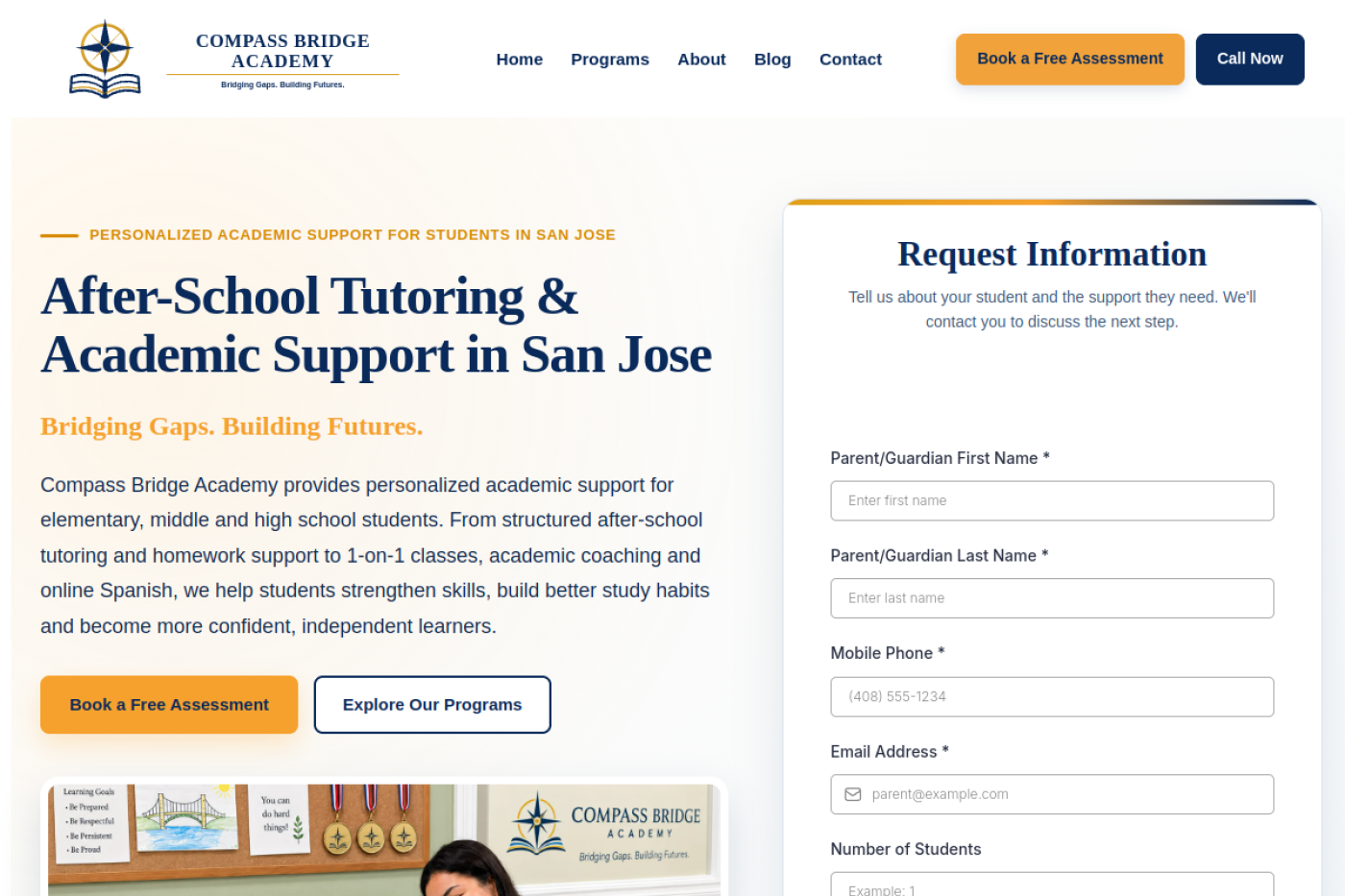 Compass Bridge Academy website project