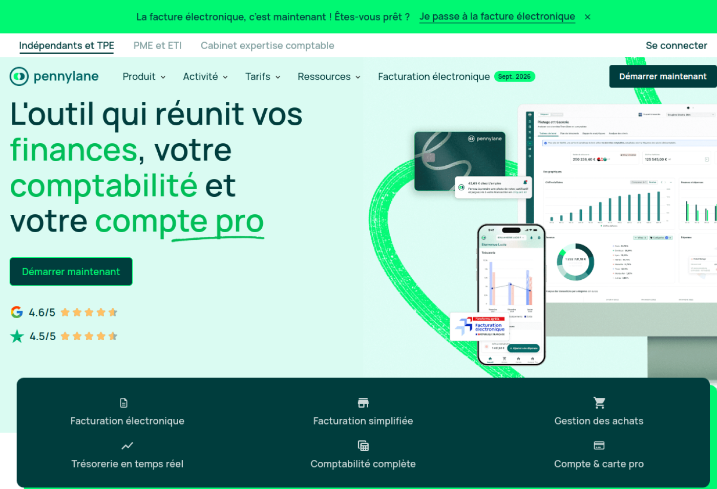 Aperçu du site officiel de Pennylane