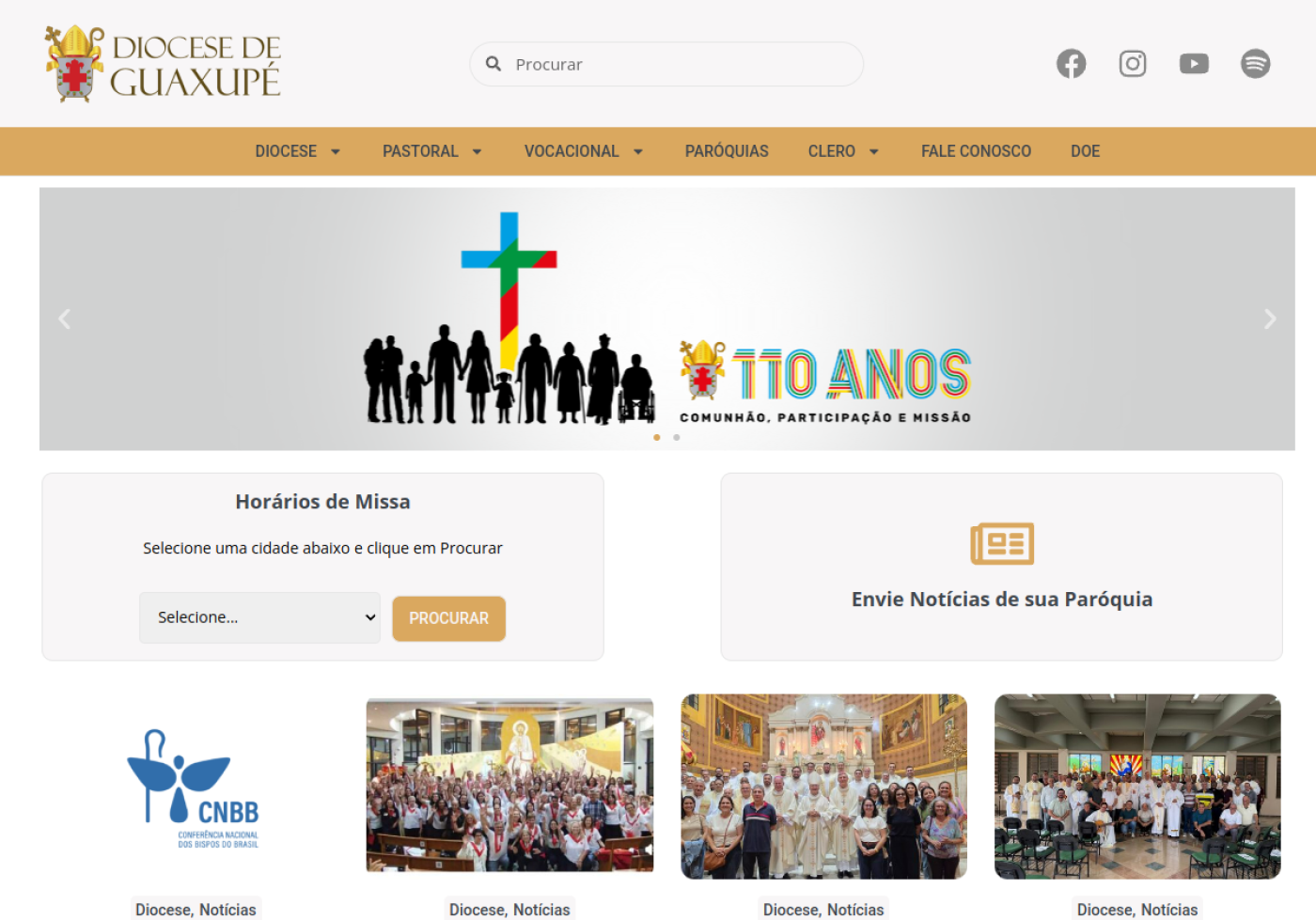 Screenshot do site Guaxupé.org.br