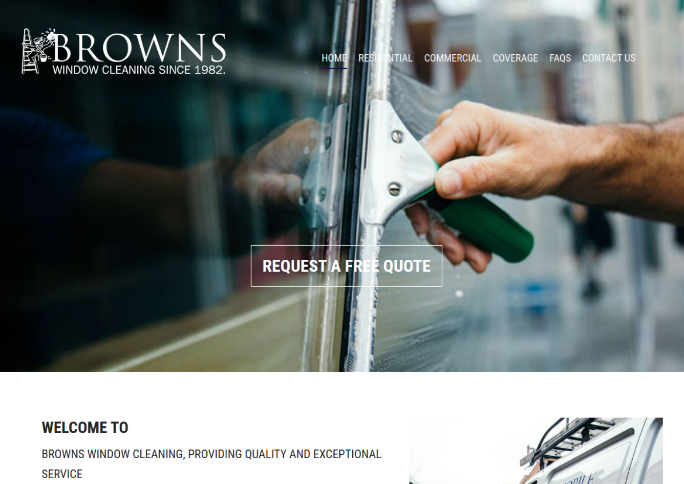 Browns Window Cleaning website screenshot