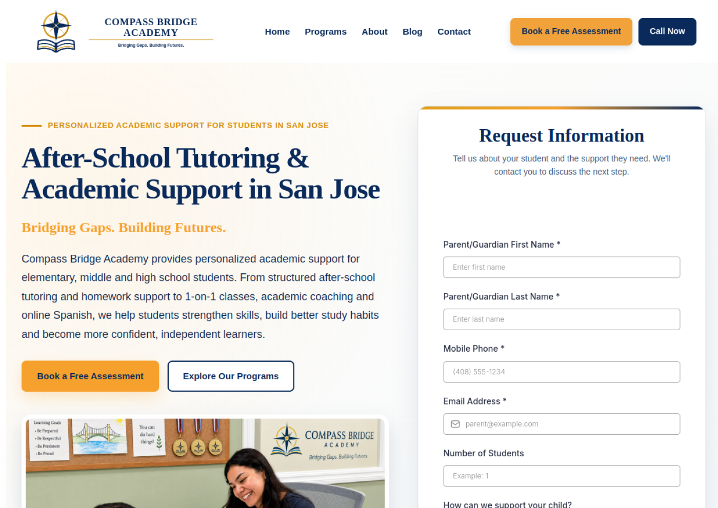 Compass Bridge Academy website