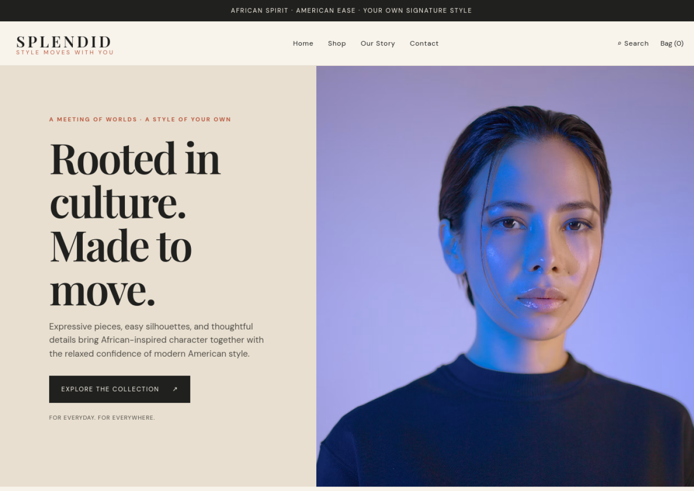 Splendid website preview
