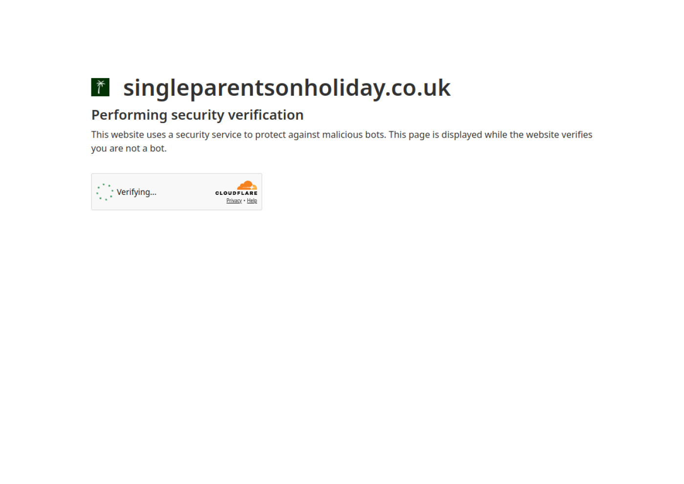 Single Parents on Holiday website screenshot