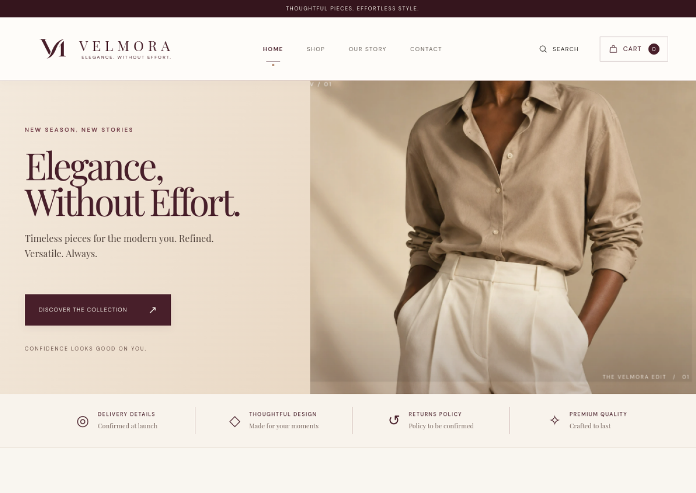 Velmora Store website preview