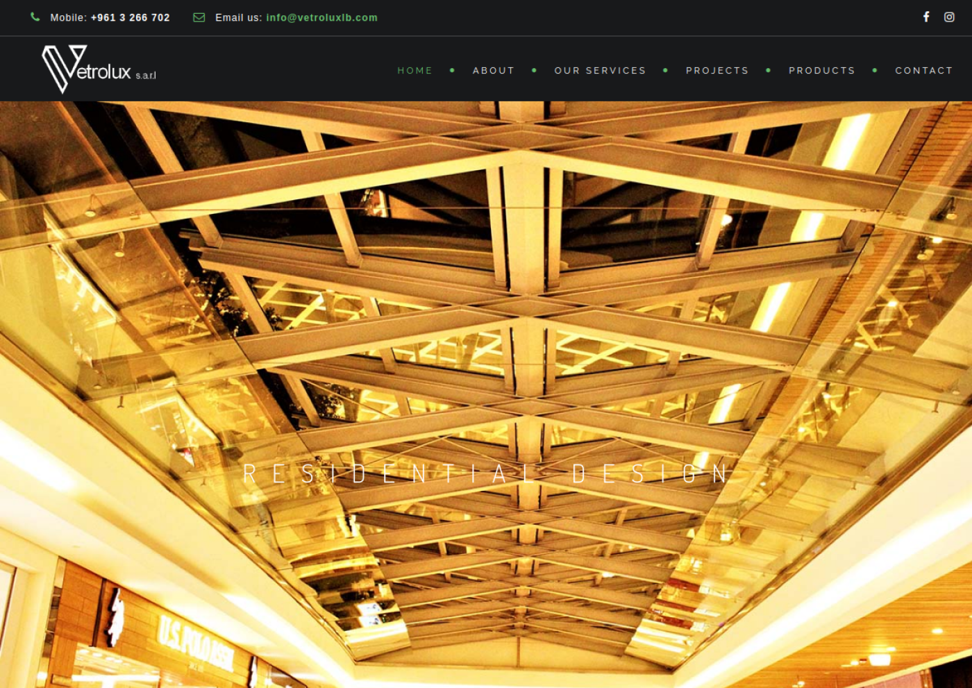 Vetrolux Lebanon website screenshot
