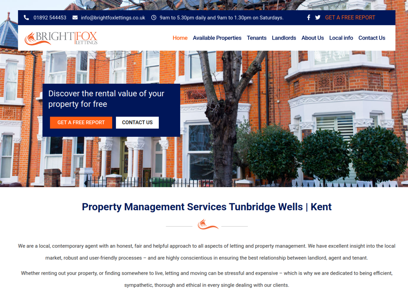 Bright Fox Lettings website screenshot