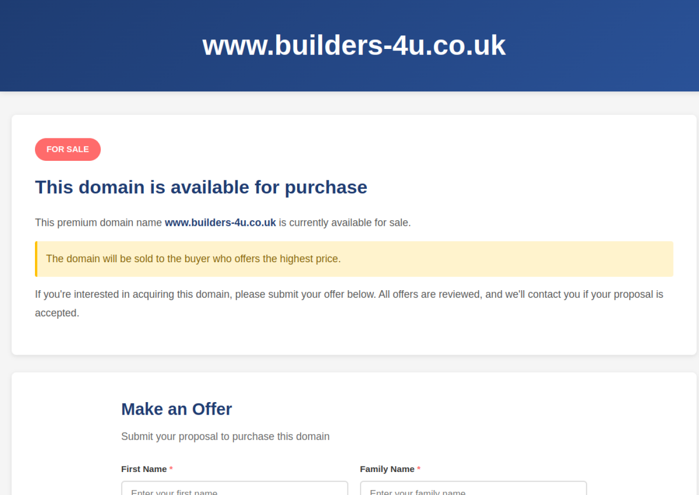 Builders 4U website screenshot