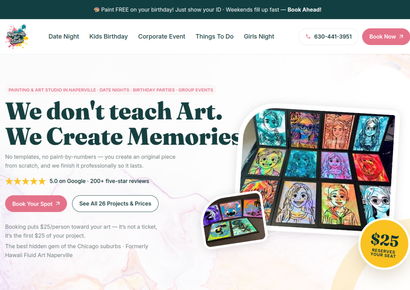 Naperville Art website screenshot