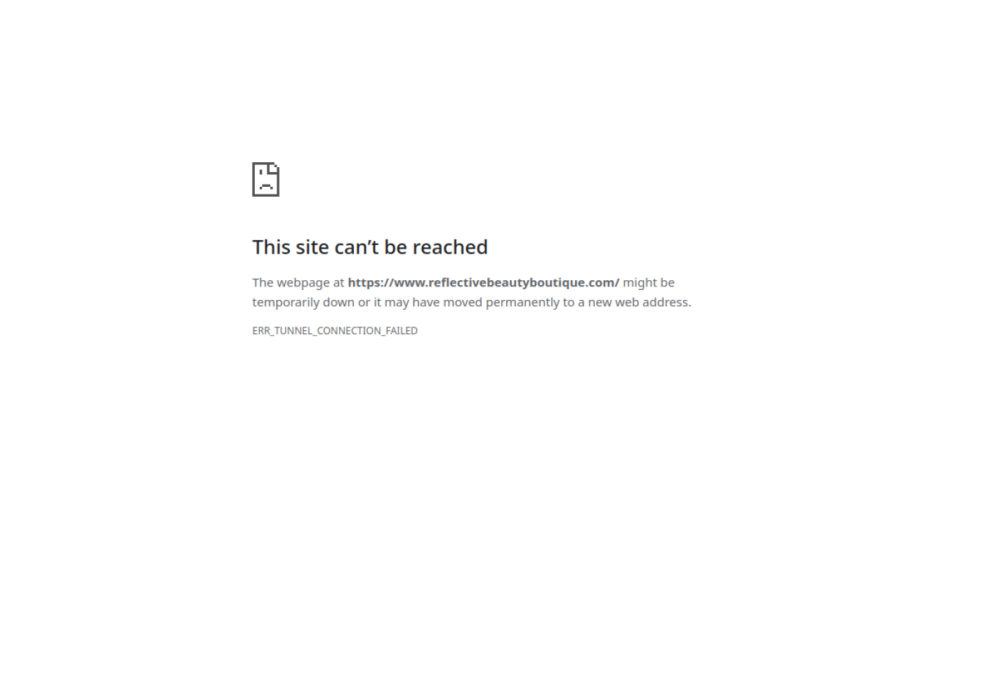 Reflective Beauty Boutique website screenshot