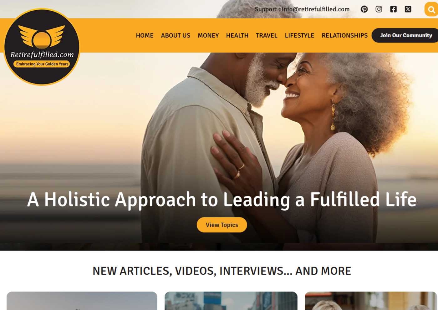 Retire Fulfilled website screenshot