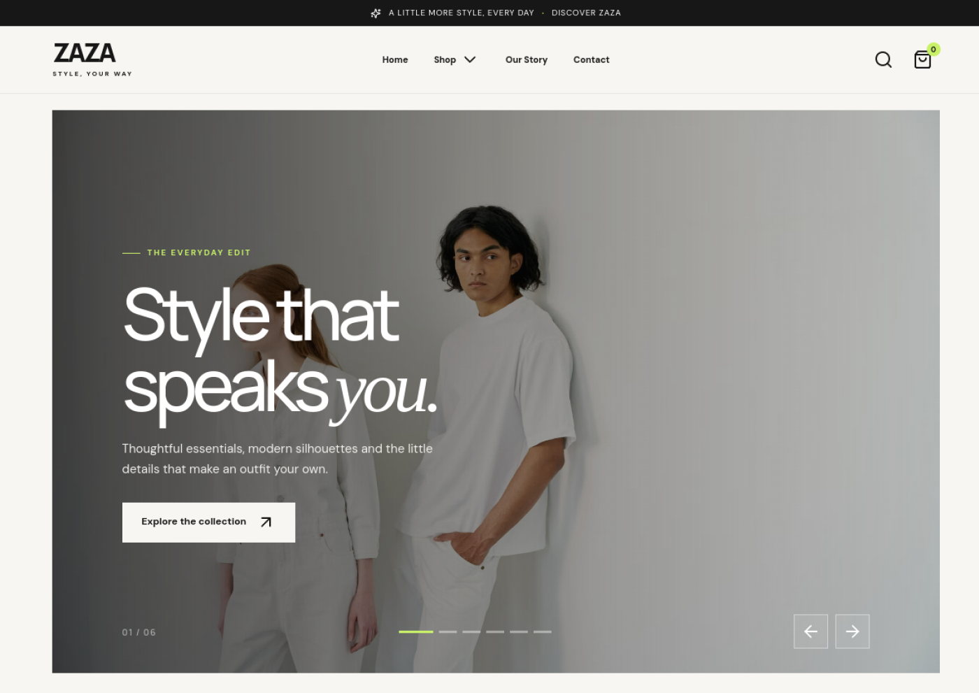 Zaza website preview