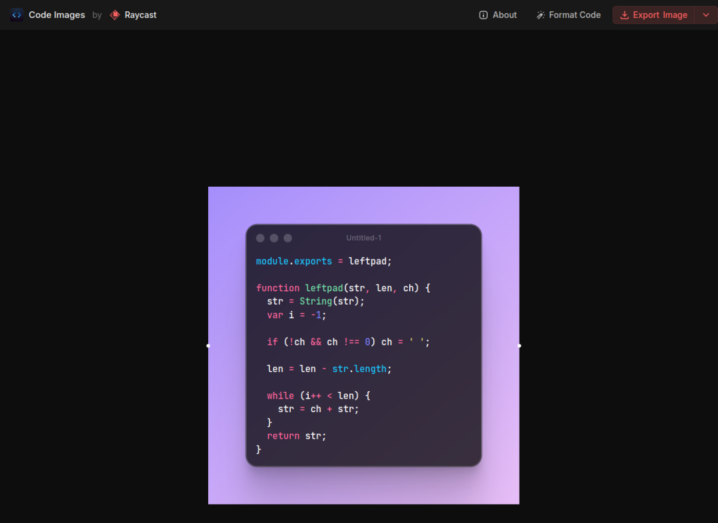 Screenshot of Ray.so