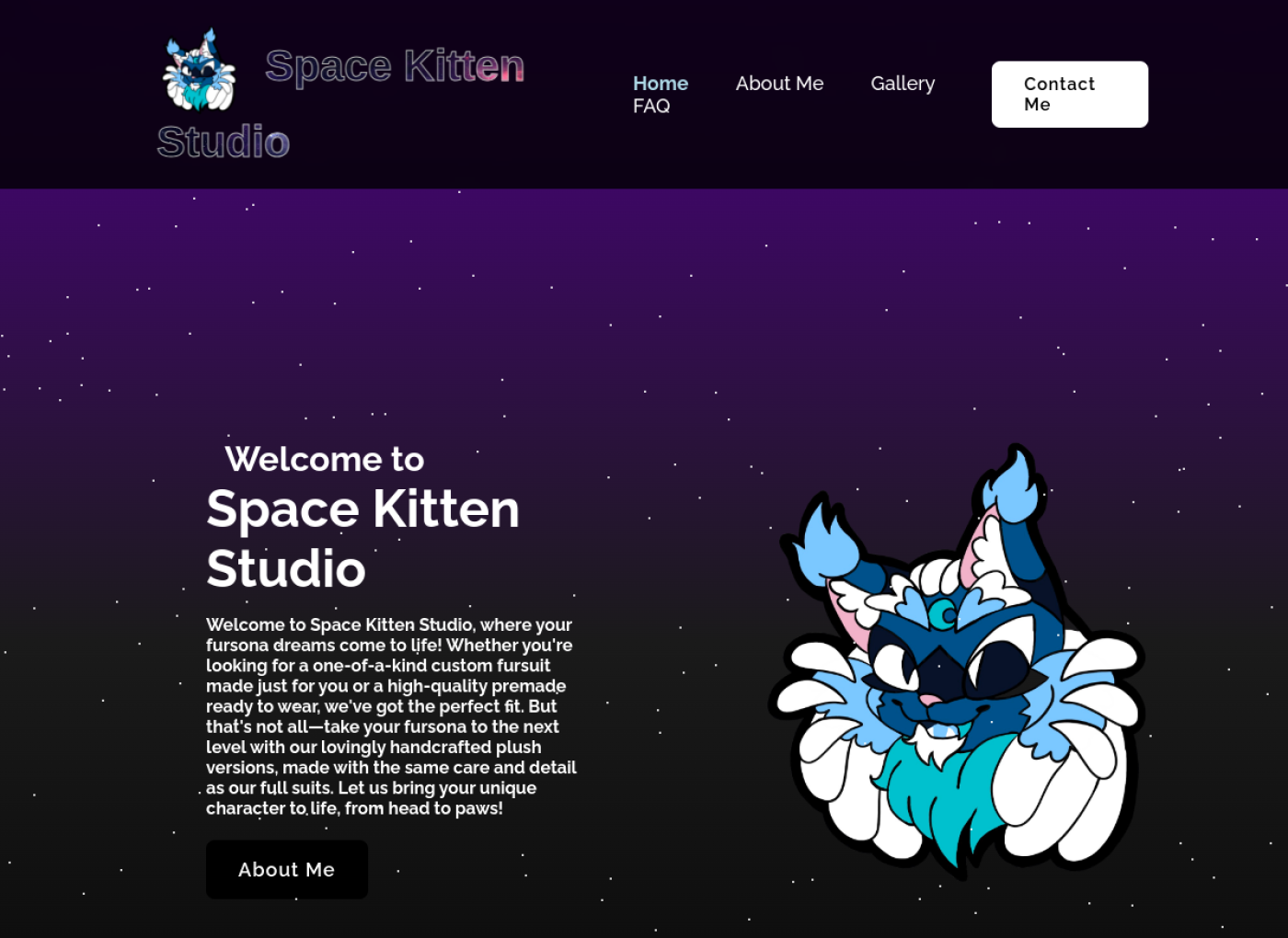 Space Kitten Studio live website preview
