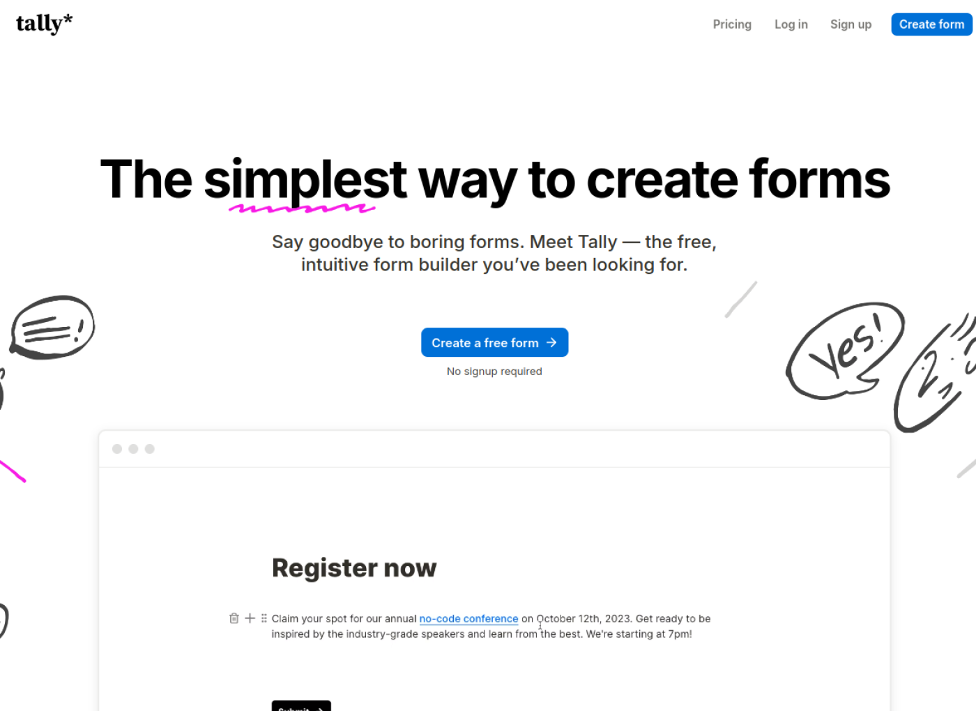 Screenshot of Tally