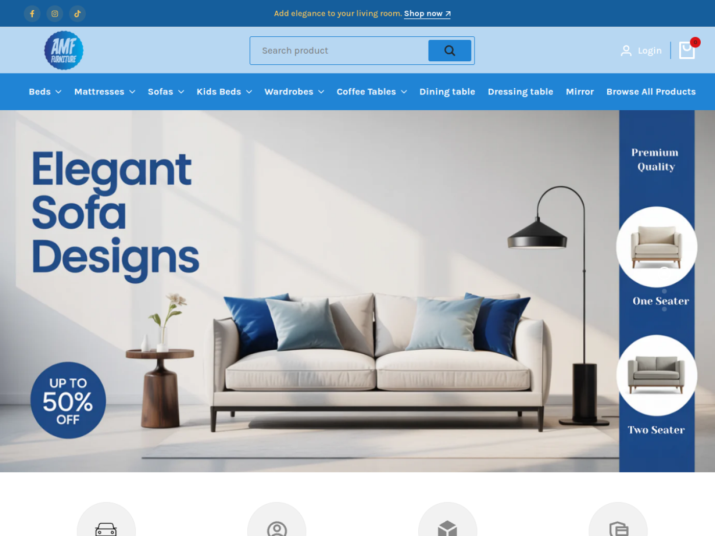 AMF Furniture homepage preview