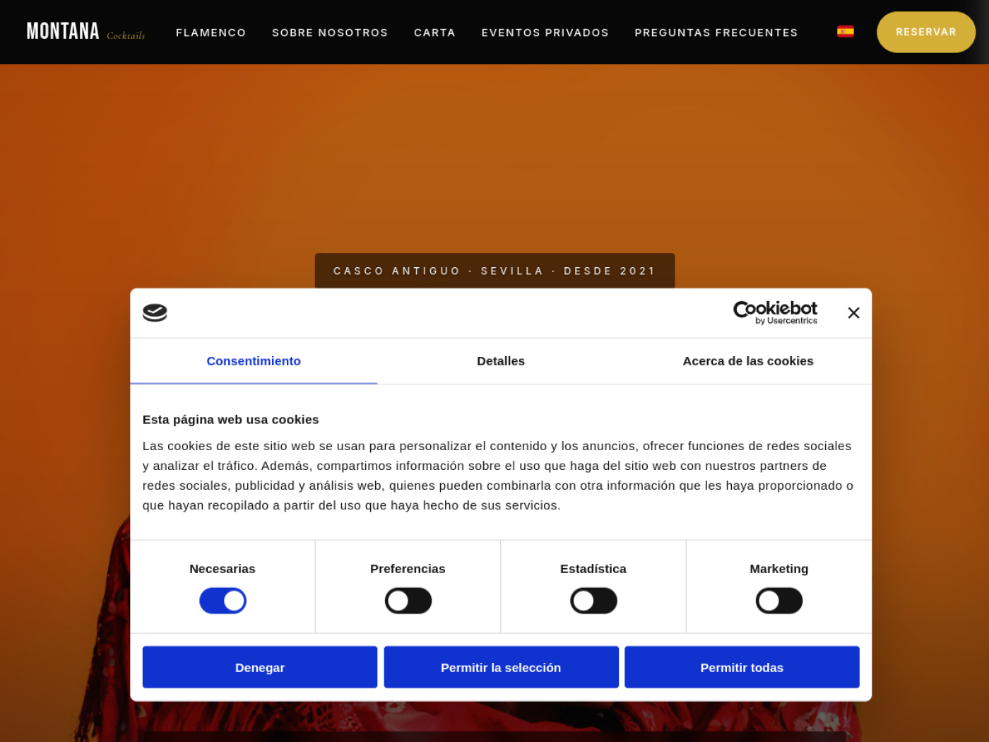 Ejemplo de web hecha por ClicAndWords: Coctelería Montana