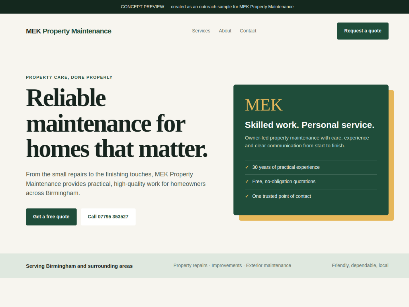Property Maintenance Website website preview