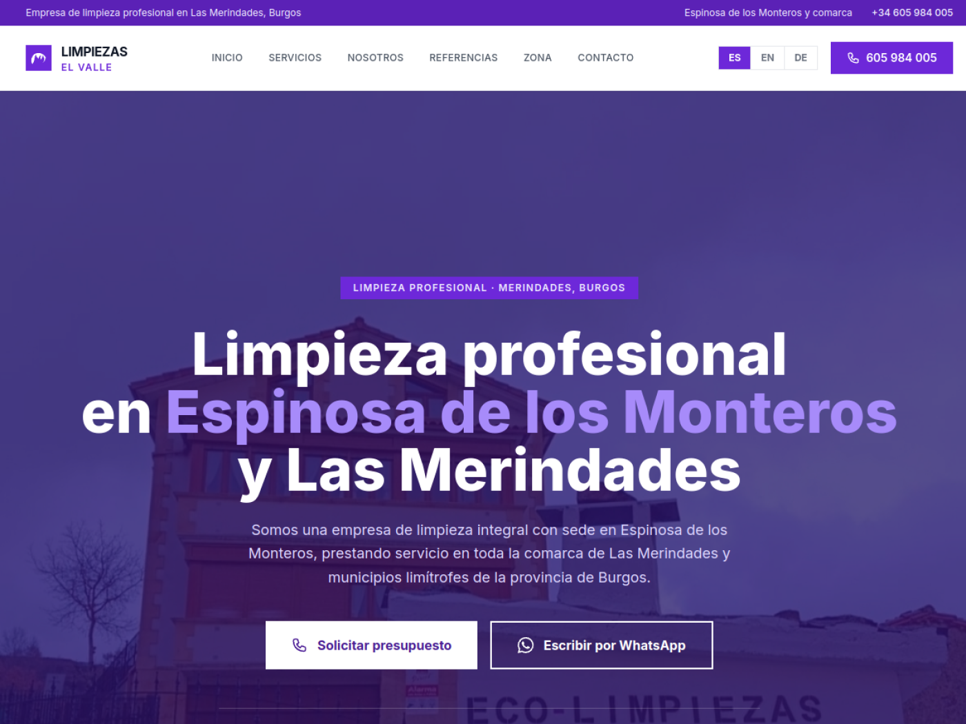 Website Limpiezas El Valle