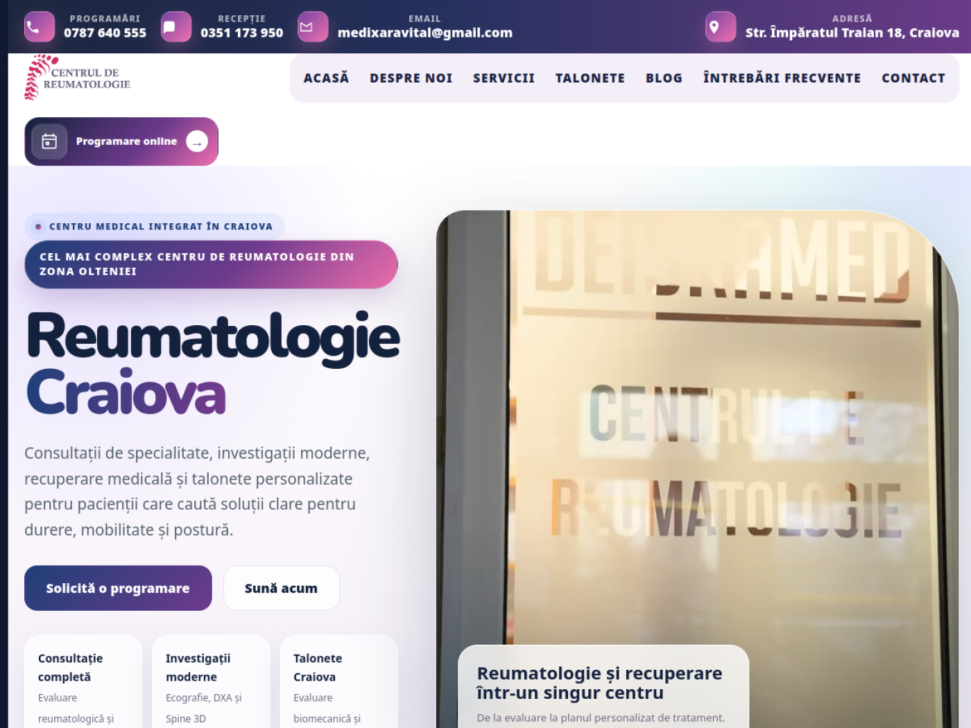 Preview site Centrul de Reumatologie